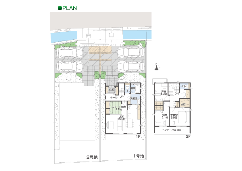 豊成①号地 分譲展示場 区画図
