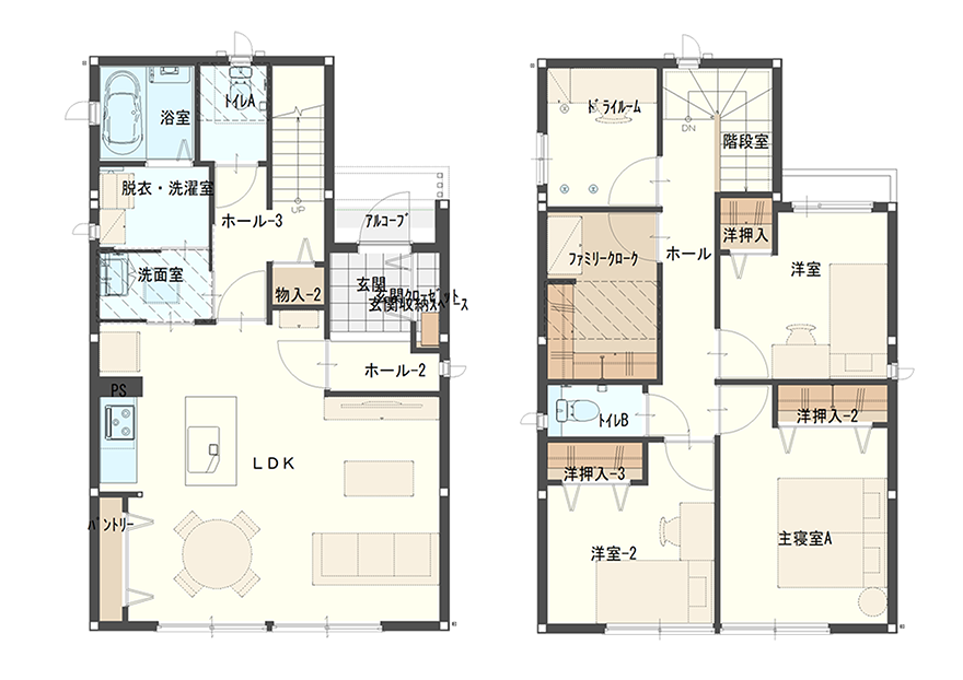 PLAN 60N-3：間取り