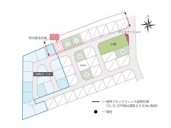 PrimeLifeTerrace岡山(1期)：区画図