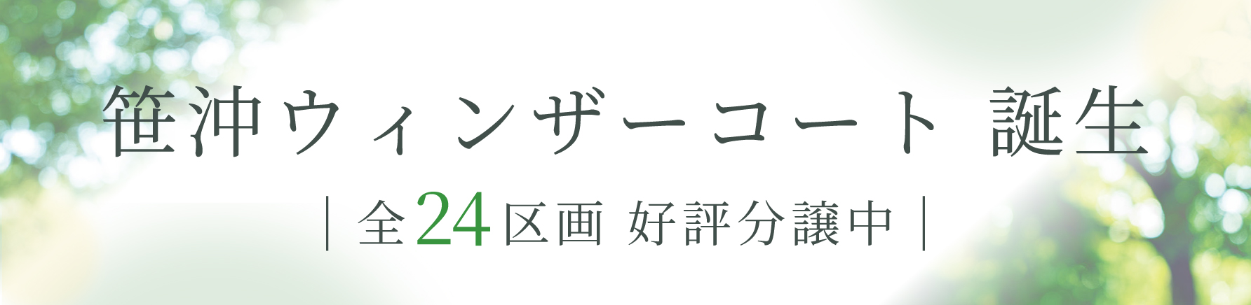 笹沖ウィンザーコート |全24区画 好評分譲中|
